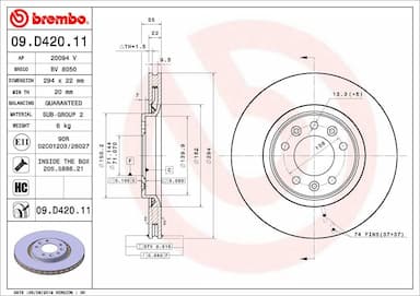 Bremžu diski BREMBO 09.D420.11 1