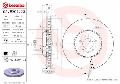 Bremžu diski BREMBO 09.E204.23 1