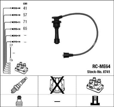 Augstsprieguma vadu komplekts NGK 8741 1