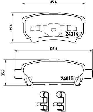 Bremžu uzliku kompl., Disku bremzes BREMBO P 54 034 1