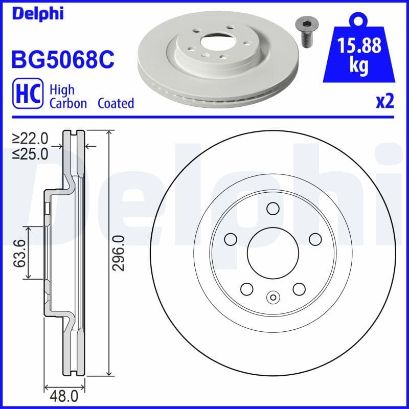 Bremžu diski DELPHI BG5068C 1