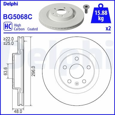 Bremžu diski DELPHI BG5068C 1