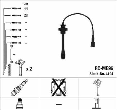 Augstsprieguma vadu komplekts NGK 4104 1