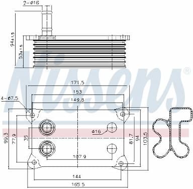 Eļļas radiators, Motoreļļa NISSENS 90683 6