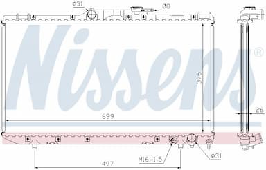 Radiators, Motora dzesēšanas sistēma NISSENS 64664A 6