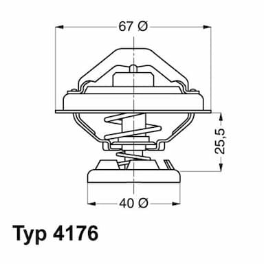 Termostats, Dzesēšanas šķidrums BorgWarner (Wahler) 4176.85D 1