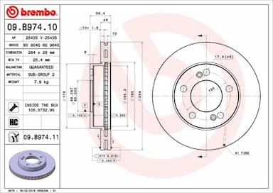 Bremžu diski BREMBO 09.B974.11 1