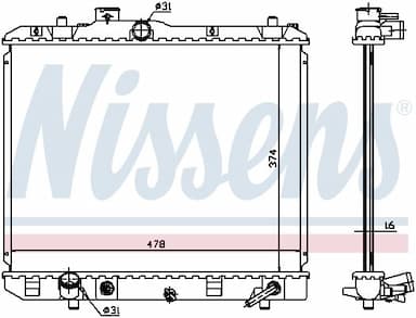 Radiators, Motora dzesēšanas sistēma NISSENS 630706 6