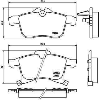 Bremžu uzliku kompl., Disku bremzes BREMBO P 59 045 1