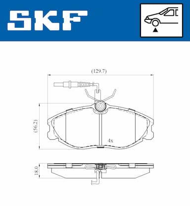 Bremžu uzliku kompl., Disku bremzes SKF VKBP 80477 E 2