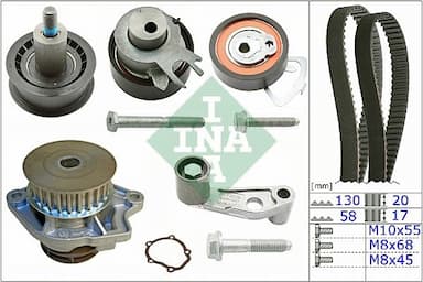 Ūdenssūknis + Zobsiksnas komplekts INA 530 0360 30 1