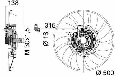 Ventilators, Motora dzesēšanas sistēma MAHLE CFF 471 000P 2