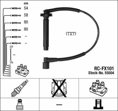 Augstsprieguma vadu komplekts NGK 55004 1