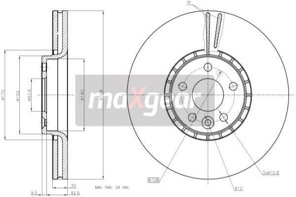 Bremžu diski MAXGEAR 19-2336 1