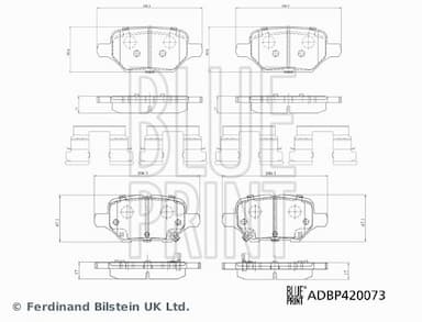 Bremžu uzliku kompl., Disku bremzes BLUE PRINT ADBP420073 2