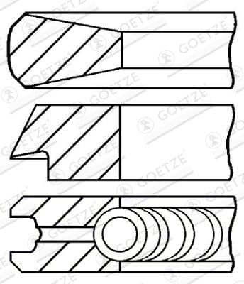 Virzuļa gredzenu komplekts GOETZE ENGINE 08-433600-00 1