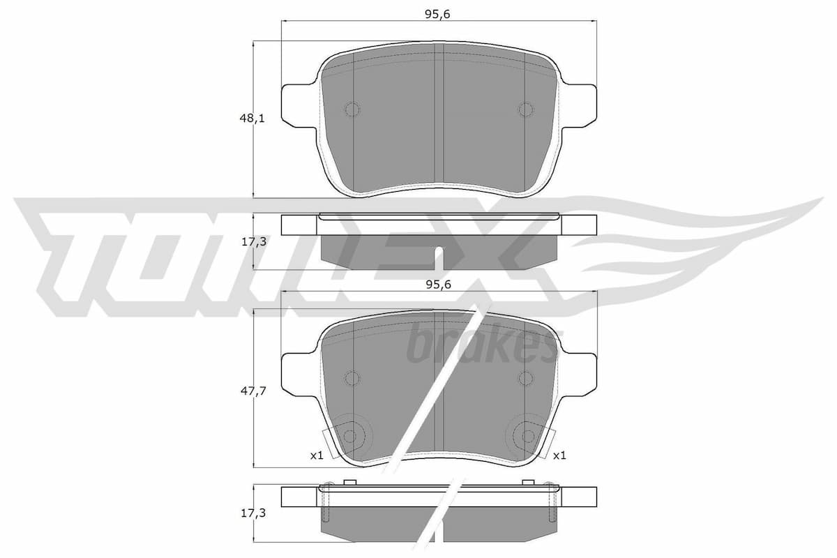 Bremžu uzliku kompl., Disku bremzes TOMEX Brakes TX 17-94 1