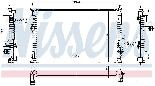 Radiators, Motora dzesēšanas sistēma NISSENS 606342 1