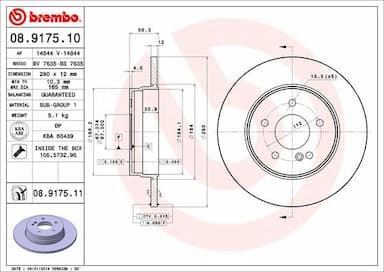 Bremžu diski BREMBO 08.9175.11 1