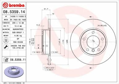 Bremžu diski BREMBO 08.5359.11 1