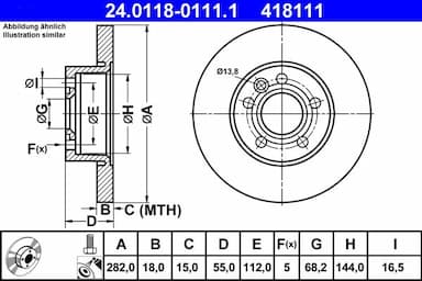 Bremžu diski ATE 24.0118-0111.1 1