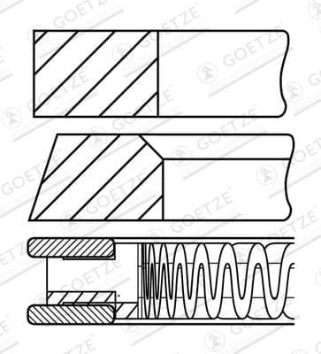 Virzuļa gredzenu komplekts GOETZE ENGINE 08-428500-00 1