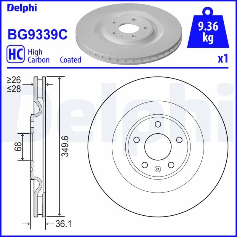 Bremžu diski DELPHI BG9339C 1