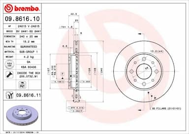 Bremžu diski BREMBO 09.8616.11 1