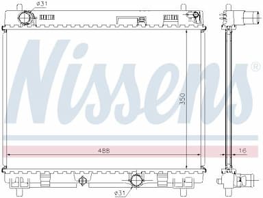 Radiators, Motora dzesēšanas sistēma NISSENS 64676A 6