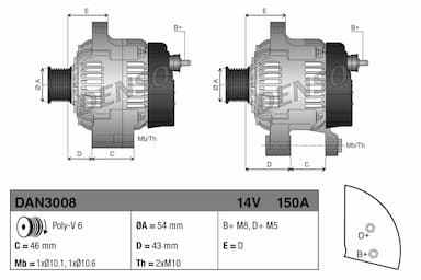 Ģenerators DENSO DAN3008 3