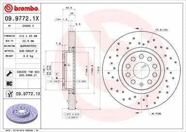 Bremžu diski BREMBO 09.9772.1X 1