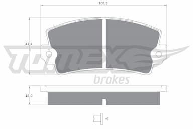 Bremžu uzliku kompl., Disku bremzes TOMEX Brakes TX 10-434 1