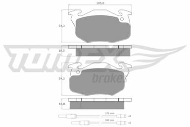 Bremžu uzliku kompl., Disku bremzes TOMEX Brakes TX 10-341 1