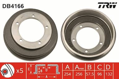 Bremžu trumulis TRW DB4166 1