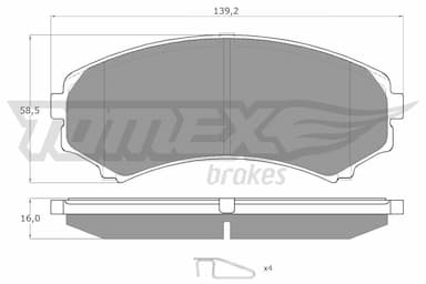 Bremžu uzliku kompl., Disku bremzes TOMEX Brakes TX 15-33 1