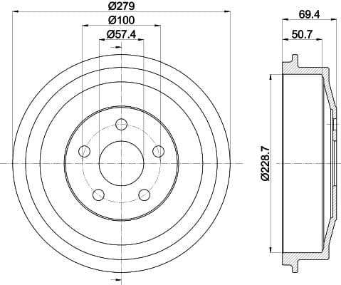 Bremžu trumulis HELLA 8DT 355 303-101 1