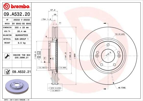 Bremžu diski BREMBO 09.A532.21 1