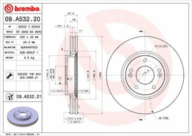 Bremžu diski BREMBO 09.A532.21 1