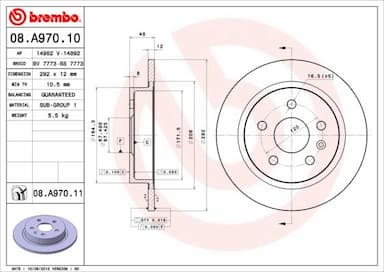 Bremžu diski BREMBO 08.A970.11 1