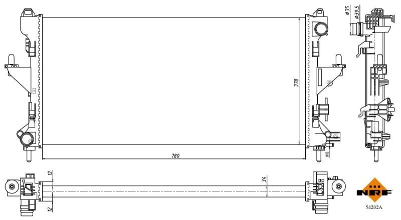 Radiators, Motora dzesēšanas sistēma NRF 54202A 1