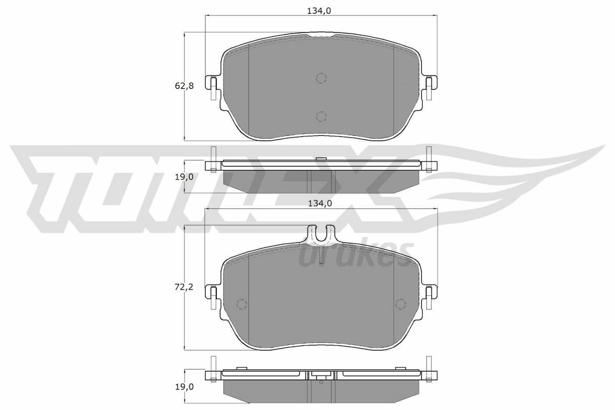 Bremžu uzliku kompl., Disku bremzes TOMEX Brakes TX 19-90 1