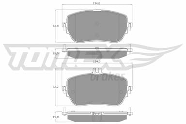 Bremžu uzliku kompl., Disku bremzes TOMEX Brakes TX 19-90 1