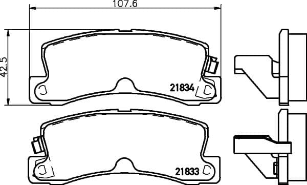 Bremžu uzliku kompl., Disku bremzes HELLA 8DB 355 006-431 1