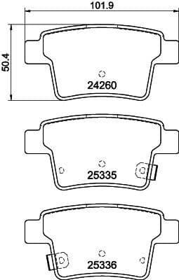 Bremžu uzliku kompl., Disku bremzes HELLA 8DB 355 012-171 1