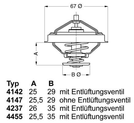 Termostats, Dzesēšanas šķidrums BorgWarner (Wahler) 4237.80D 1