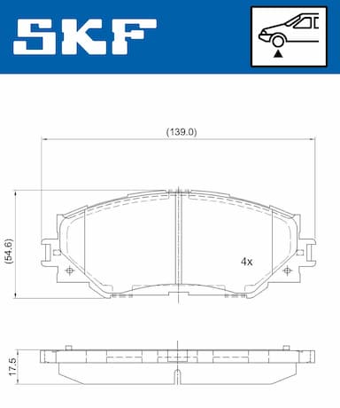 Bremžu uzliku kompl., Disku bremzes SKF VKBP 80579 2