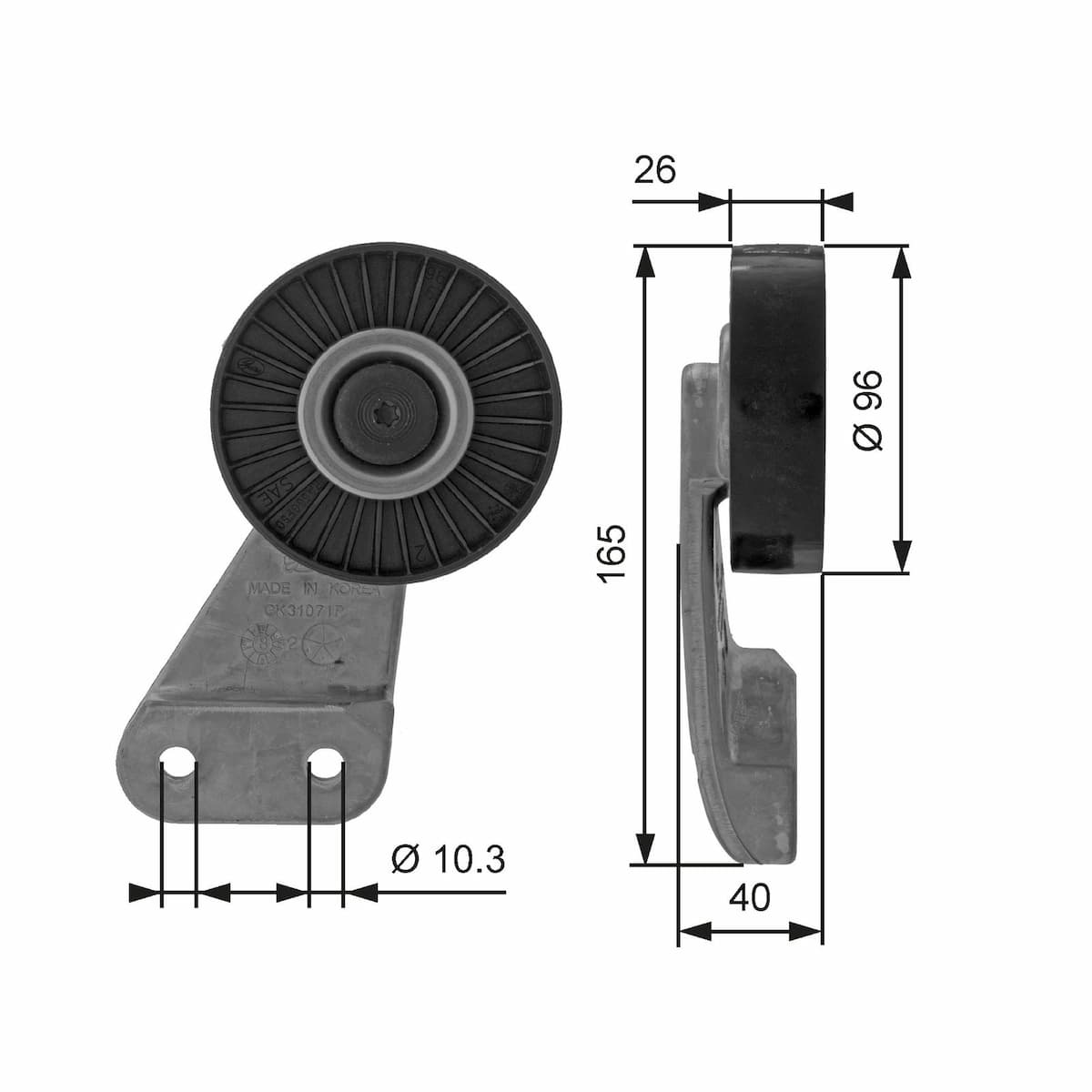 Parazīt-/Vadrullītis, Ķīļrievu siksna GATES T38461 1