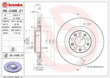 Bremžu diski BREMBO 09.C498.21 1