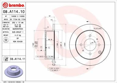 Bremžu diski BREMBO 08.A114.11 1