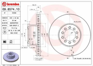 Bremžu diski BREMBO 09.8574.10 1